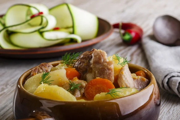 Roast meat and potatoes — Stock Photo, Image