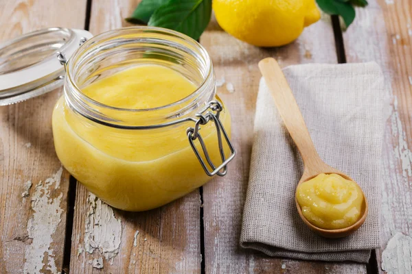 Salsa dolce curda giallo limone — Foto Stock