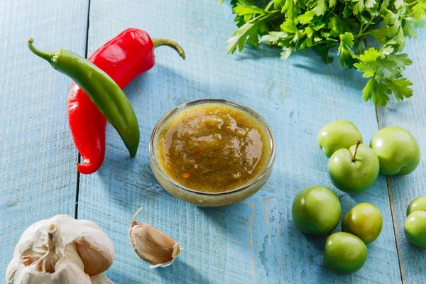 Salsa verde tkemali — Foto de Stock