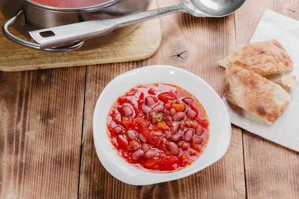 Tomatensoep met rode bonen — Stockfoto