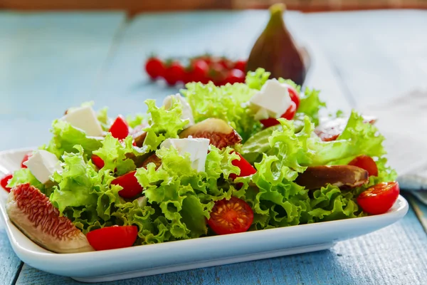 Incir domates ve beyaz peynir salatası — Stok fotoğraf