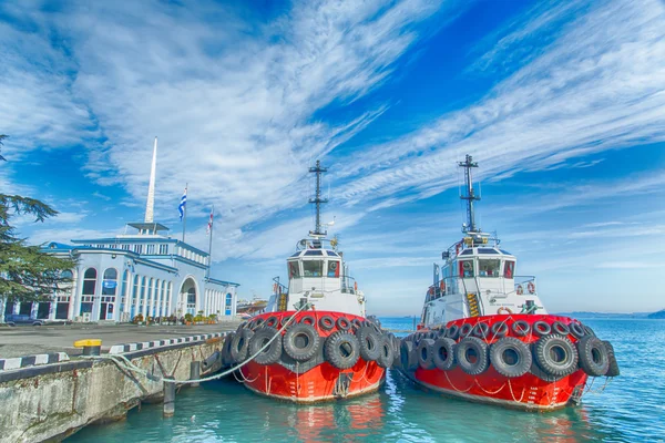Marine tug berth black sea Georgia Batumi — Stock Photo, Image