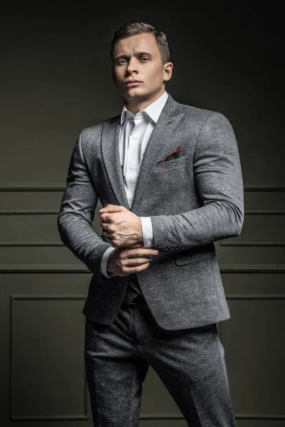 Strong and elegant young man possing in studio Stock Image