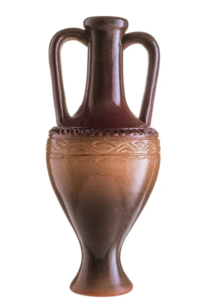 Clay pot, amphora, handmade isolate on a white background — Stock Photo, Image