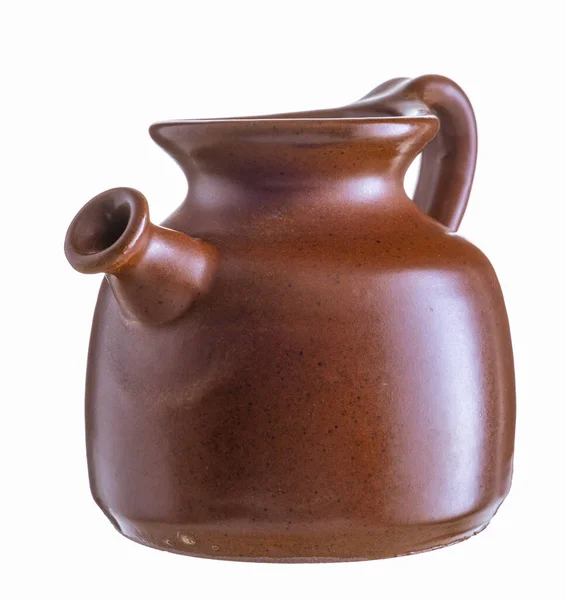 Clay pot, amphora, handmade isolate on a white background — Stock Photo, Image