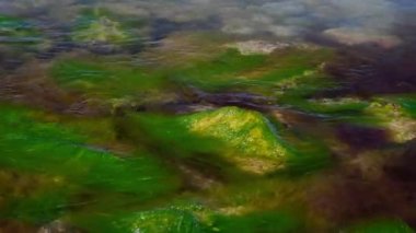 Baltık Denizi 'nin kayalık kıyıları ve dalgalar taşlara vurur..