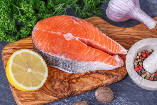 Fresh raw  salmon Stock Picture
