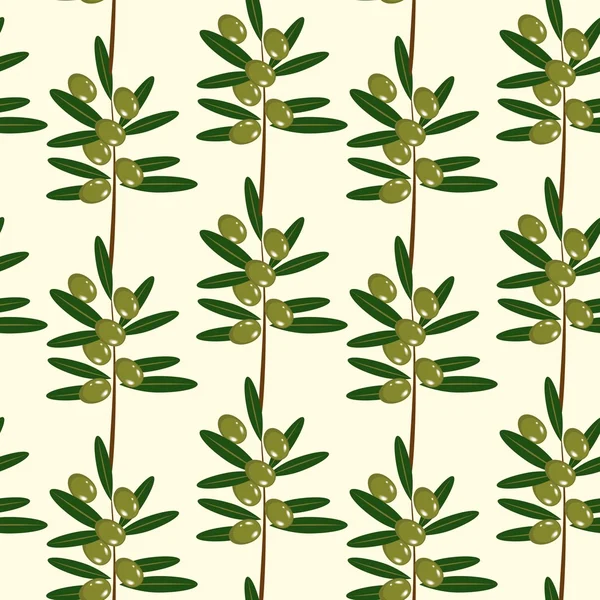 Motif d'olive sans couture — Image vectorielle