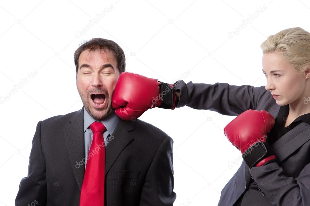 business man punch to the head
