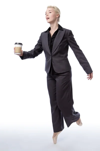 Ballerina with cup — Stock Photo, Image