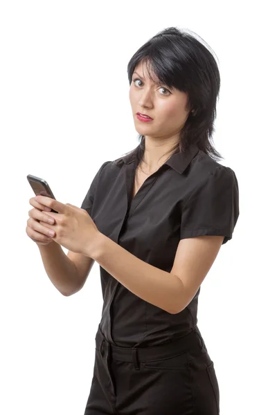 Mulher de negócios usando telefone — Fotografia de Stock