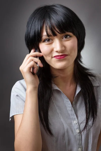 Business woman with mobile — Stock Photo, Image