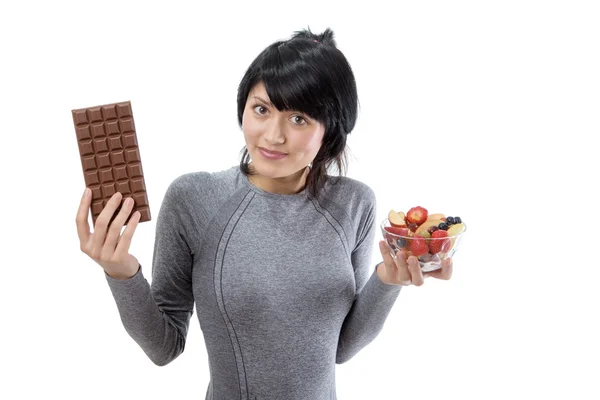 Choklad eller frukt sallad — Stockfoto
