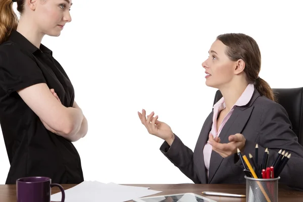 Office workers discussing in the office — Stock Photo, Image