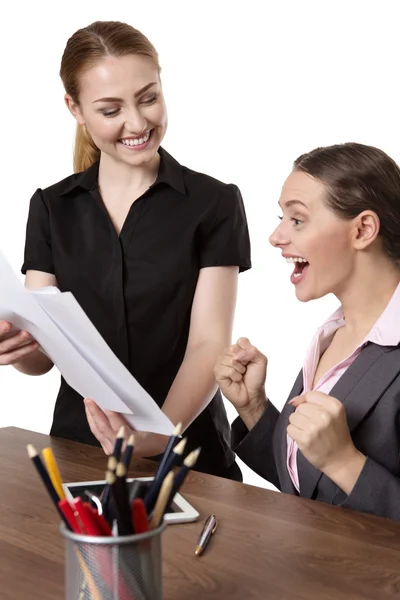 Office Women looking at Documents — Stock Photo, Image