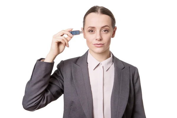 Mujer de negocios usb — Foto de Stock