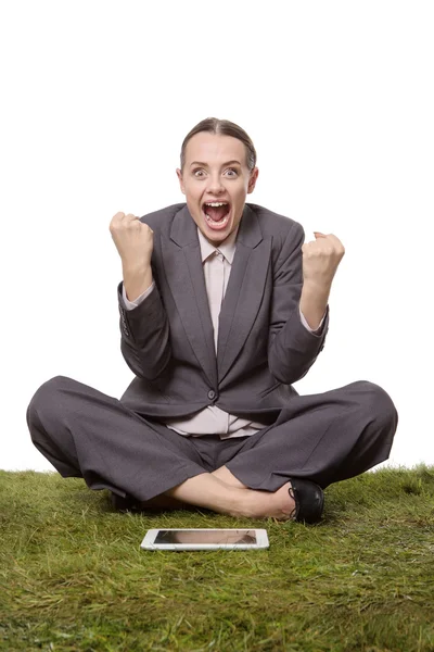 Woman celebrating success — Stock Photo, Image