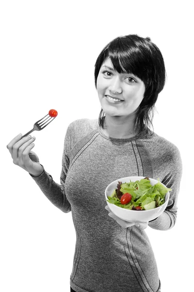 Manger une salade saine — Photo