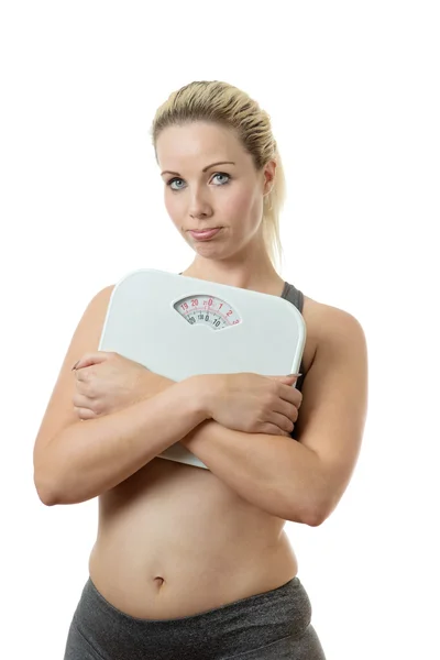 Worried about weight — Stock Photo, Image