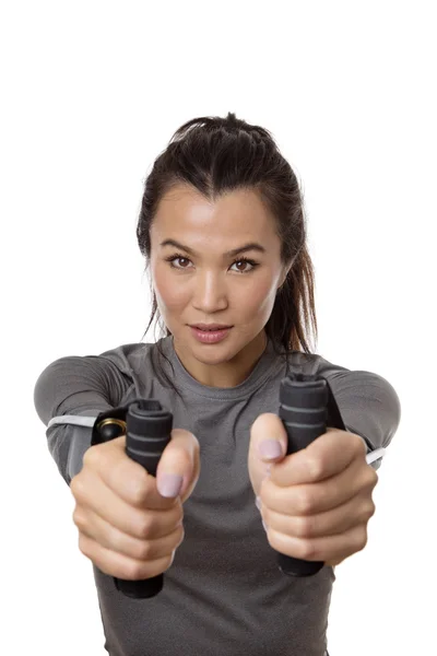 Resistance rubber band training — Stock Photo, Image