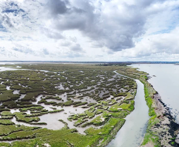 Panoramautsikt Över Mossmark Floden Blackwater Essex England — Stockfoto