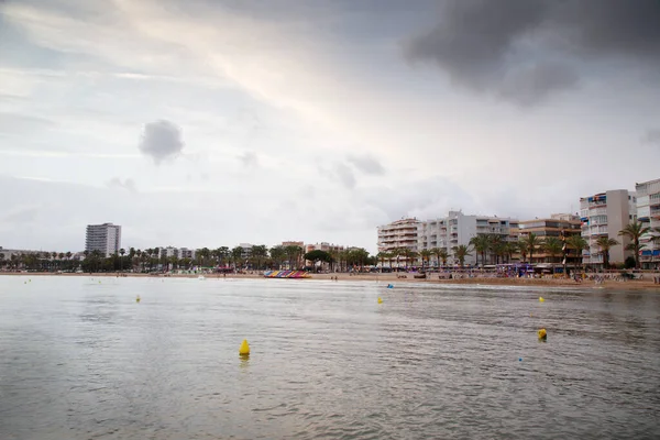 Strandbild Von Salou Spanien Der Dämmerung — Stockfoto