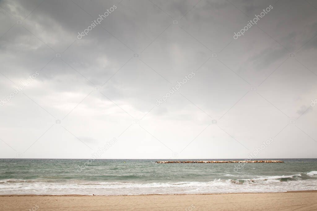 seascape image of the sea and sky in spain