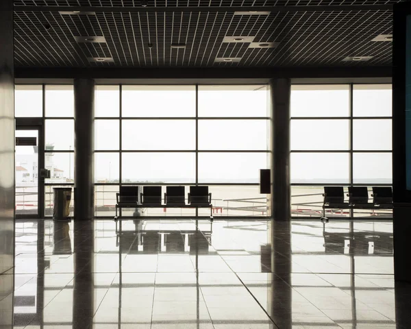 Cadeiras Vazias Hall Embarque Aeroporto — Fotografia de Stock