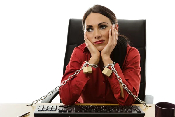 Chained to work — Stock Photo, Image