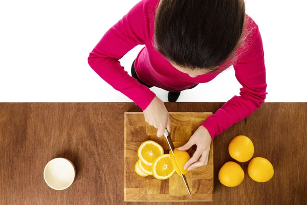 Cutting up food — Stock Photo, Image