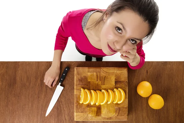 Cutting up food — Stock Photo, Image