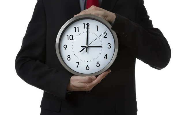 Business man with clock — Stock Photo, Image