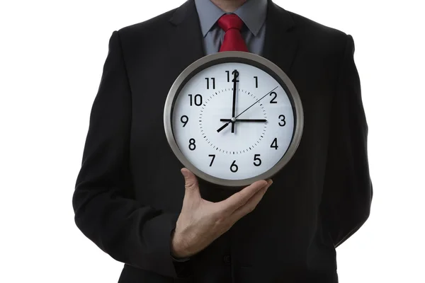 Business man with clock — Stock Photo, Image