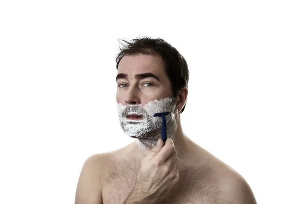 Shaving man — Stock Photo, Image