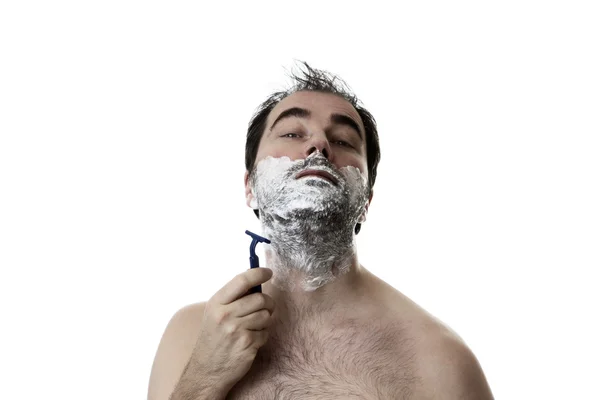 Shaving man — Stock Photo, Image