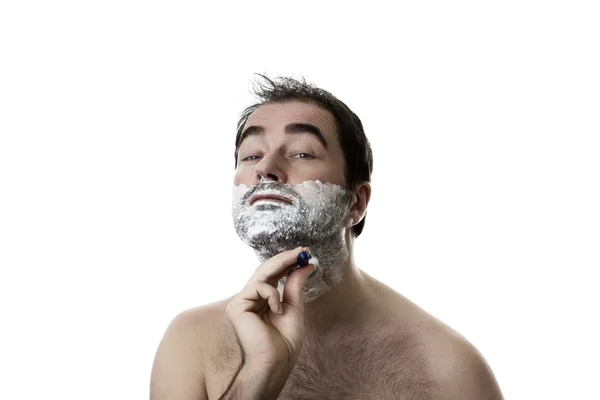 Shaving man — Stock Photo, Image