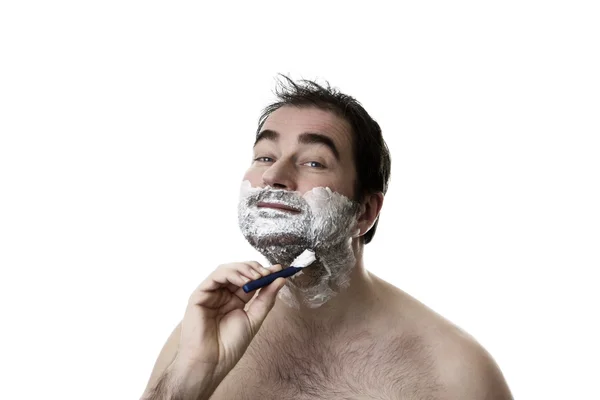 Shaving man — Stock Photo, Image