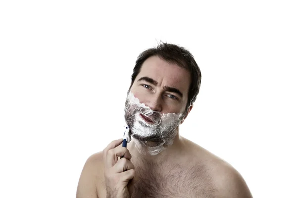 Shaving man — Stock Photo, Image