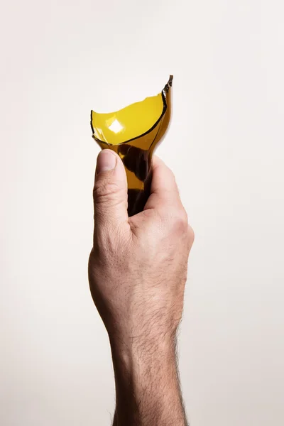 Threatening behaviour with bottle — Stock Photo, Image