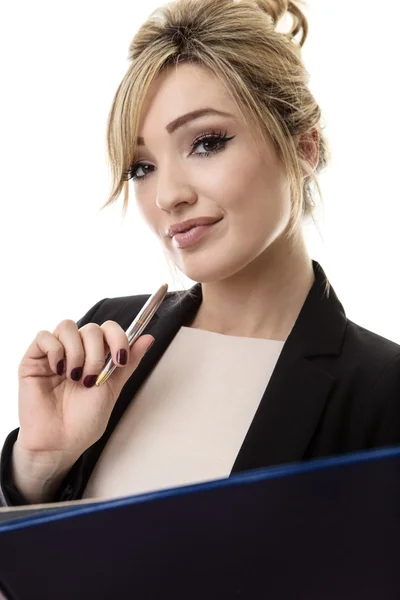 Zakenvrouw geschoten in de studio — Stockfoto