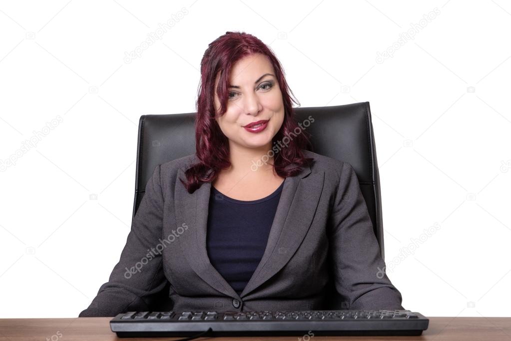 woman working at desk