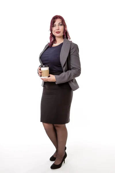 Femme d'affaires prendre un café — Photo