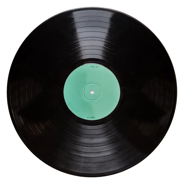 Black vinyl record isolated on white background — Stock Photo, Image