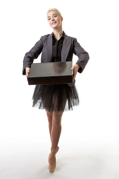 Ballerina in een pak — Stockfoto