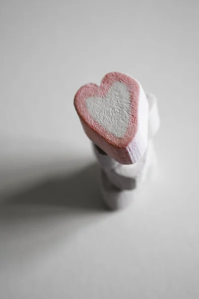 Marshmallow amor coração doce — Fotografia de Stock