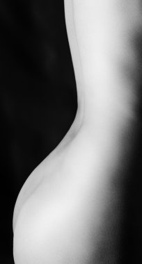 Çıplak ince kadın yan görünüm