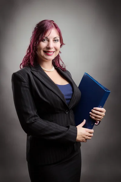 Business woman with folder — Stock Photo, Image