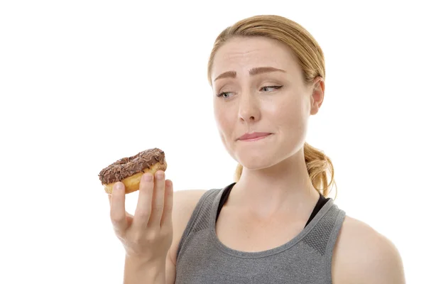 Comendo donut yum — Fotografia de Stock