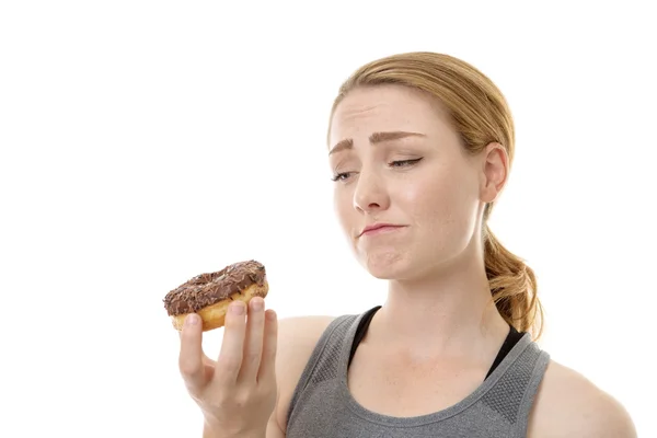 Comendo donut yum — Fotografia de Stock