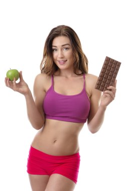 Zor bir karar! Sağlıklı yaşam konsepti.